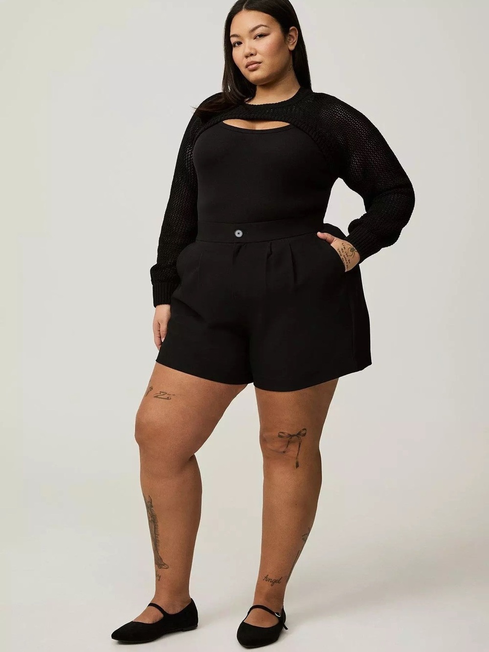 TORRID Black High-Rise Pleated Women’s Shorts